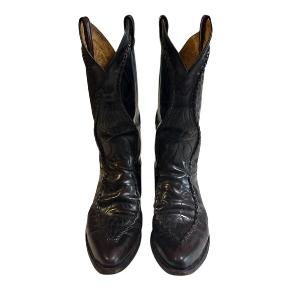 Vtg Dan Post Western Boots Mens DP26679 Mignon Black Cherry Bucklace Cowboy 10D main image 6